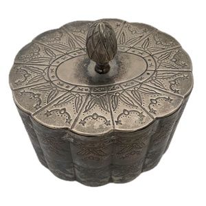 Vintage Silver Plate Trinket Jewelry Box